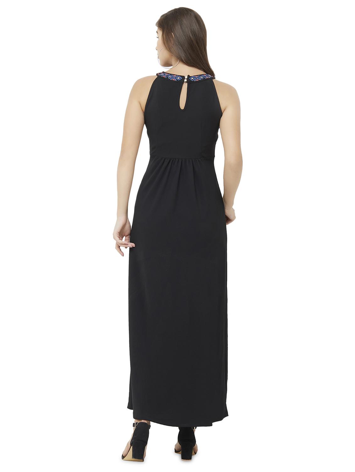 black polyester fit & flare dress - 16870733 - Zoom Image - 3