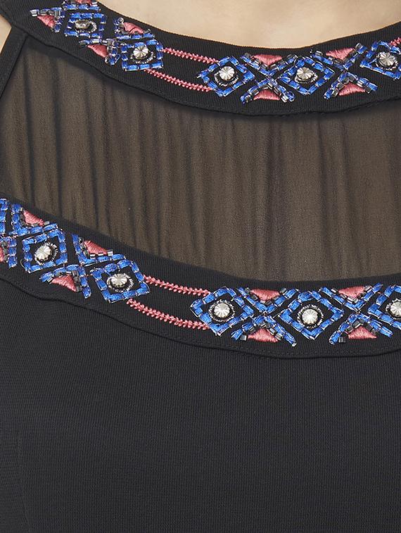 black polyester fit & flare dress - 16870733 - Zoom Image - 5