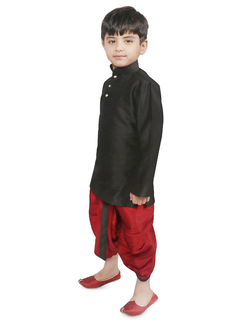 black cotton kurta set - 16870839 - Zoom Image - 2