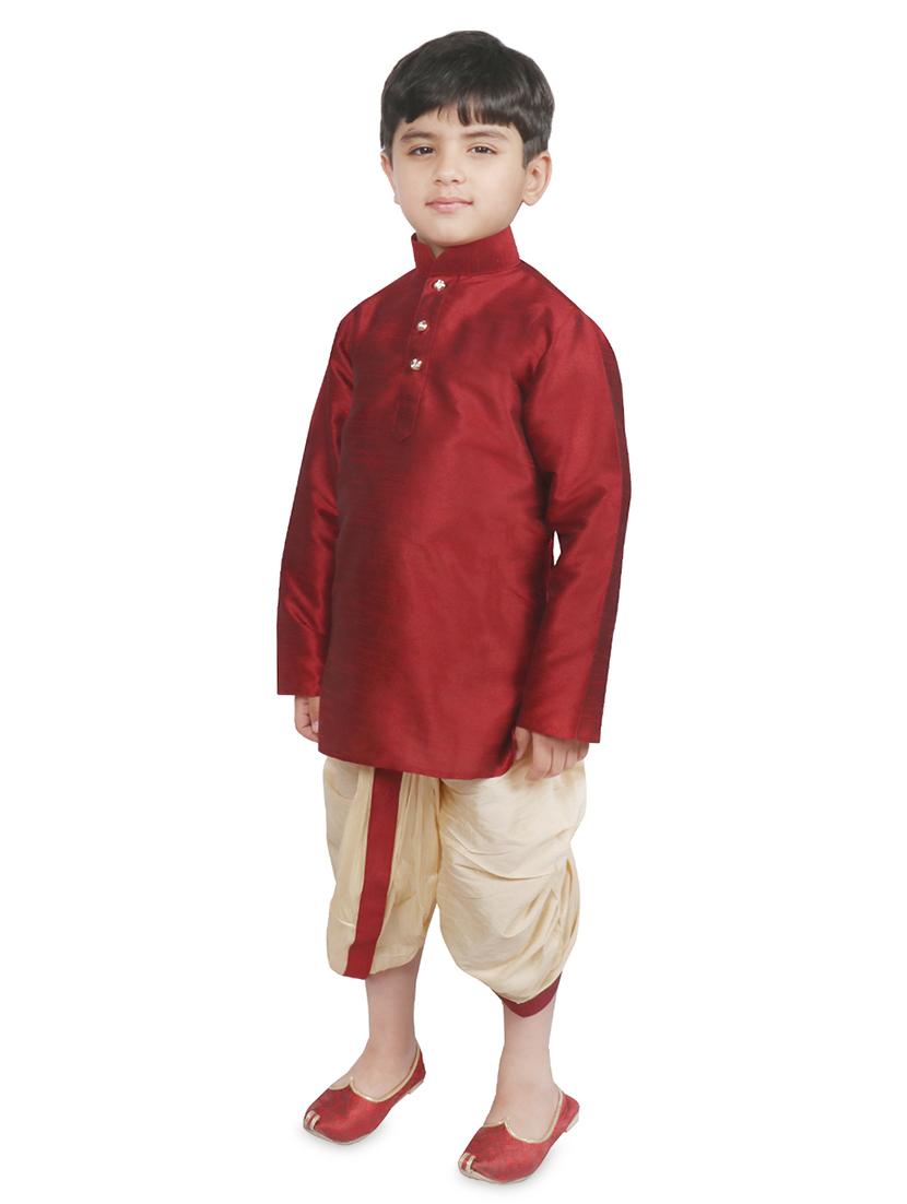 red cotton kurta set - 16870843 - Zoom Image - 2