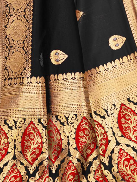 bordered woven saree with blouse - 16871486 - Zoom Image - 3