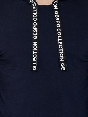 navy blue taped hooded t-shirt - 16871799 - Standard Image - 5