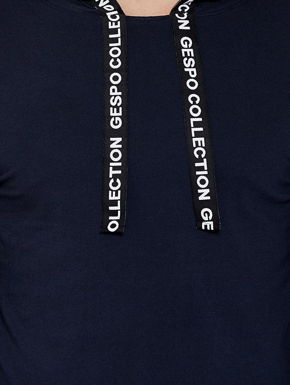 navy blue taped hooded t-shirt - 16871799 - Zoom Image - 5