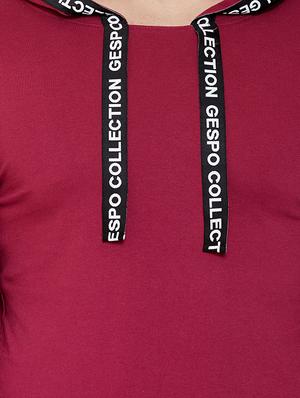 maroon taped hooded t-shirt - 16871804 - Standard Image - 5