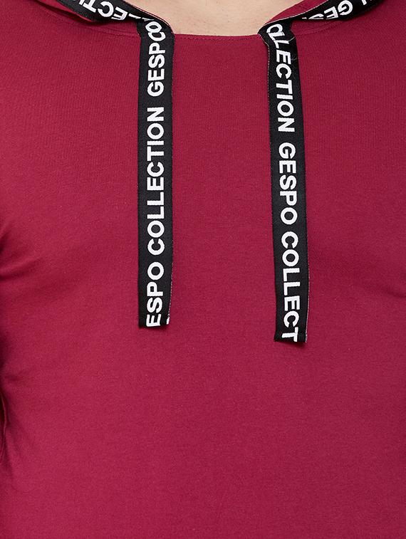 maroon taped hooded t-shirt - 16871804 - Zoom Image - 5