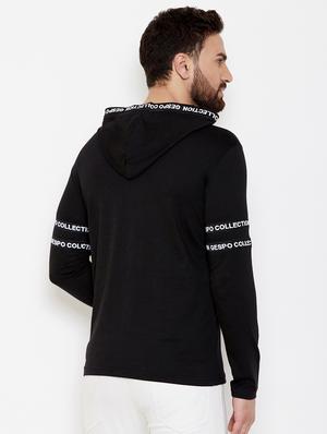 black taped hooded t-shirt - 16871805 - Standard Image - 3