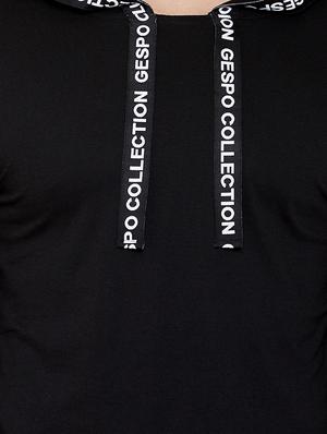 black taped hooded t-shirt - 16871805 - Standard Image - 5