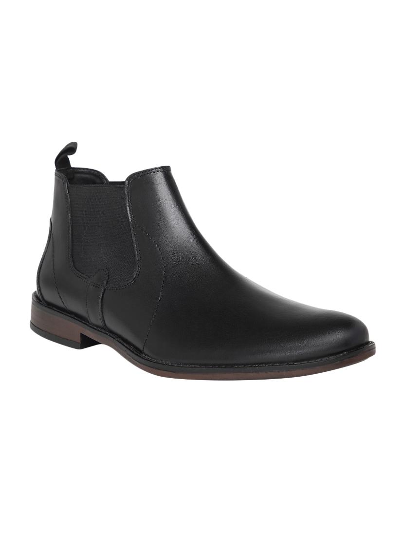 black leatherette slip on boots - 16872121 - Zoom Image - 1