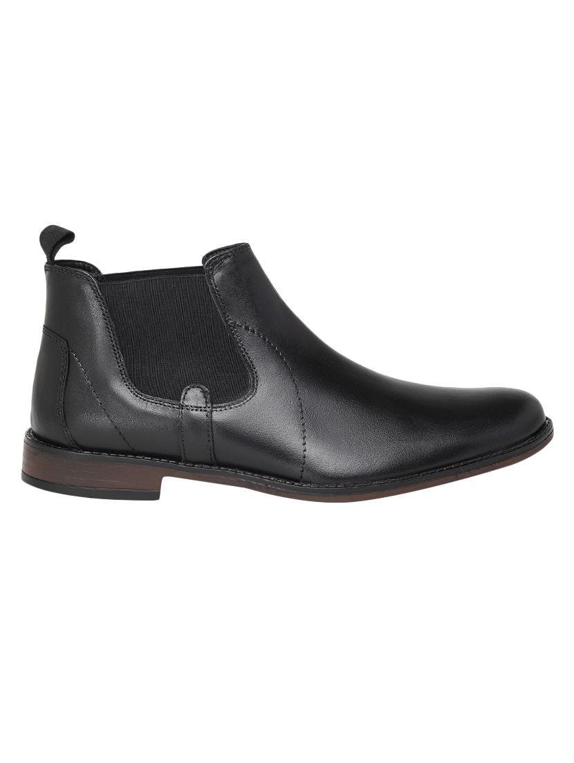 black leatherette slip on boots - 16872121 - Zoom Image - 2