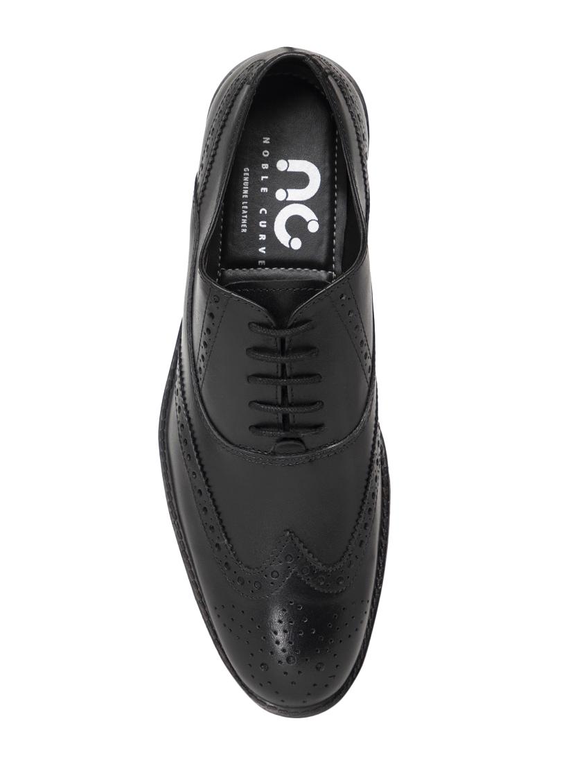 black leatherette lace-up brouges - 16872124 - Zoom Image - 4