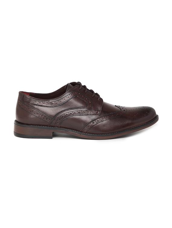 maroon leather laceup brouges - 16872130 - Zoom Image - 2