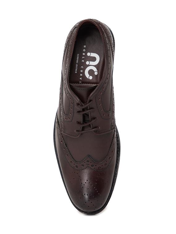 maroon leather laceup brouges - 16872130 - Zoom Image - 4