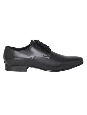 black leatherette lace-up derbys - 16872133 - Standard Image - 2