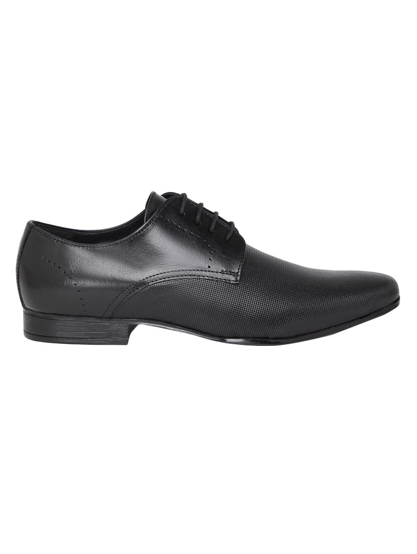 black leatherette lace-up derbys - 16872133 - Zoom Image - 2