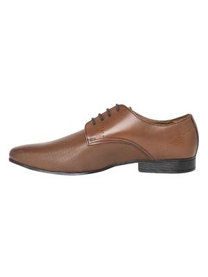 tan leatherette lace-up derbys - 16872134 - Standard Image - 2