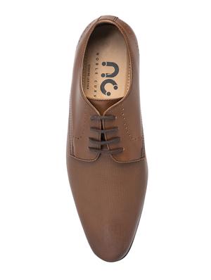 tan leatherette lace-up derbys - 16872134 - Standard Image - 4