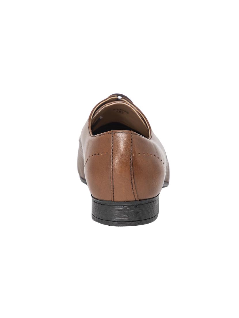 tan leatherette lace-up derbys - 16872134 - Zoom Image - 3