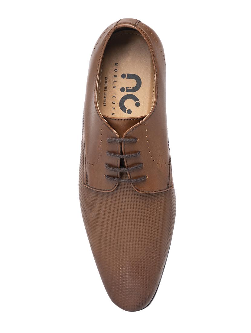 tan leatherette lace-up derbys - 16872134 - Zoom Image - 4