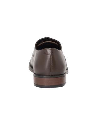 brown leatherette lace-up oxfords - 16872139 - Standard Image - 3