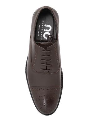 brown leatherette lace-up oxfords - 16872139 - Standard Image - 4