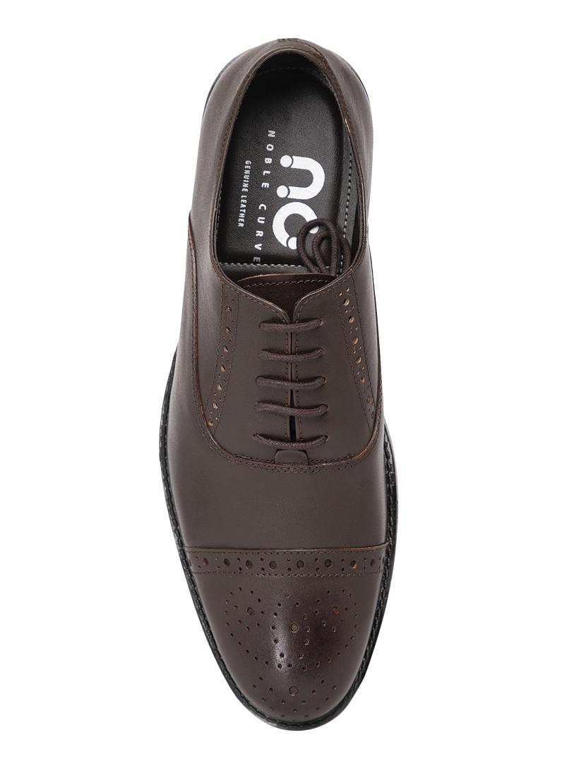 brown leatherette lace-up oxfords - 16872139 - Zoom Image - 4