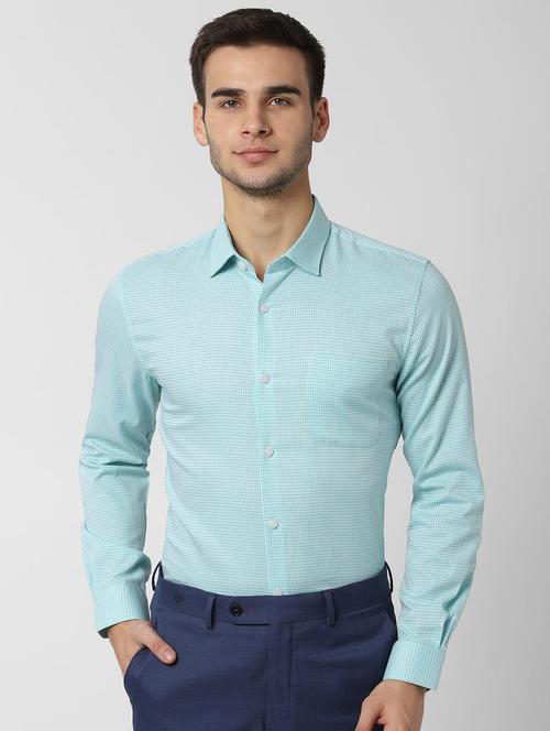 blue printed formal shirt - 16872542 - Standard Image - 1