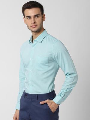 blue printed formal shirt - 16872542 - Standard Image - 2