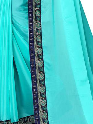 solid bordered saree with blouse - 16872682 - Standard Image - 4