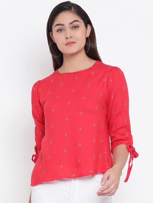side tie up printed top - 16873125 - Standard Image - 1