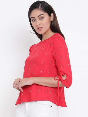 side tie up printed top - 16873125 - Standard Image - 2