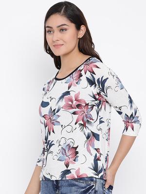 round neck floral top - 16873129 - Standard Image - 2