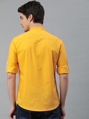 yellow solid casual shirt - 16873239 - Standard Image - 3