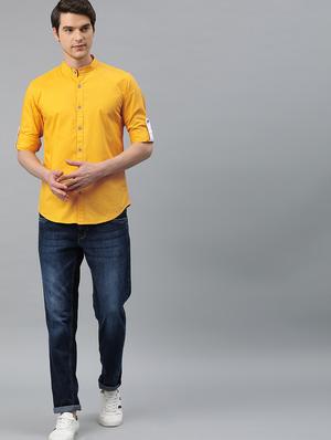 yellow solid casual shirt - 16873239 - Standard Image - 4