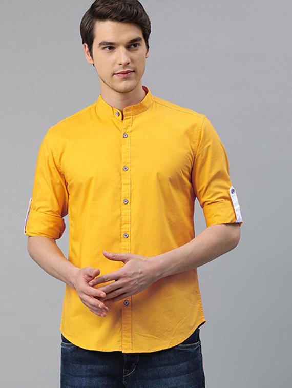 yellow solid casual shirt - 16873239 - Zoom Image - 1