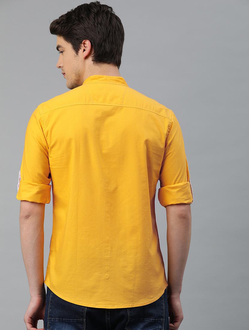 yellow solid casual shirt - 16873239 - Zoom Image - 3