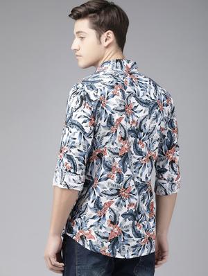 blue floral printed casual shirt - 16873246 - Standard Image - 3