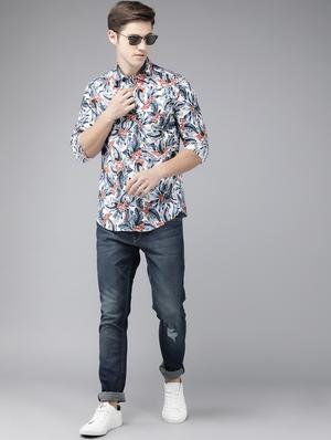 blue floral printed casual shirt - 16873246 - Standard Image - 4