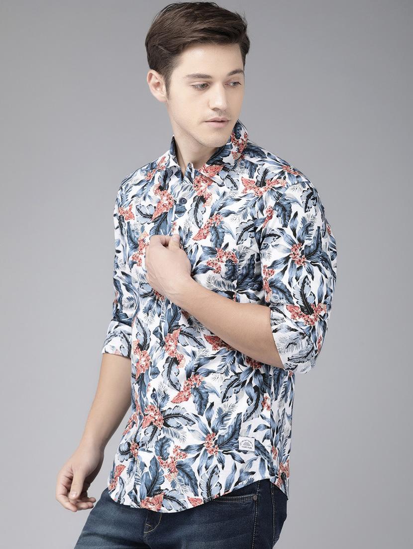 blue floral printed casual shirt - 16873246 - Zoom Image - 2