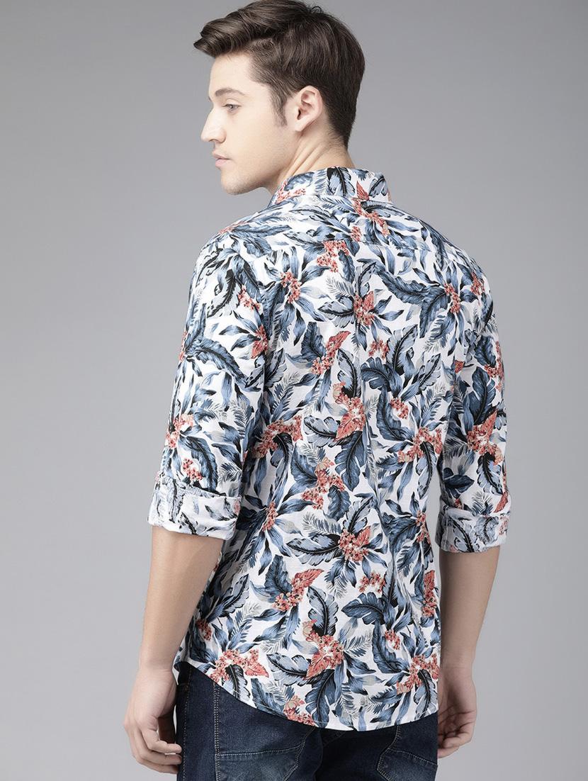 blue floral printed casual shirt - 16873246 - Zoom Image - 3