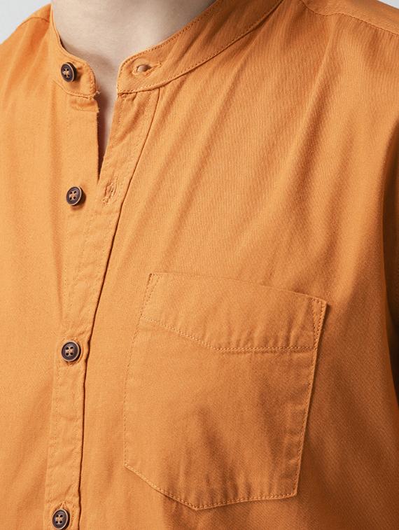 orange solid casual shirt - 16873292 - Zoom Image - 4