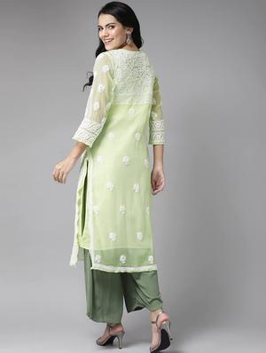chikiankari straight kurta - 16873310 - Standard Image - 3