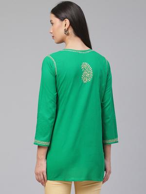 chikankari straight kurti - 16873318 - Standard Image - 3