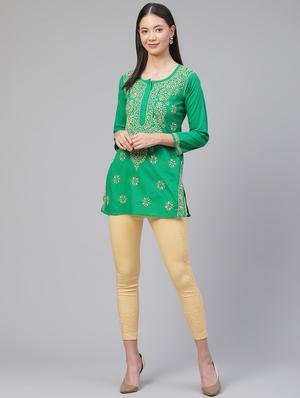 chikankari straight kurti - 16873318 - Standard Image - 4