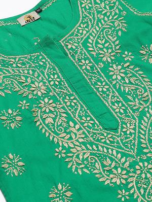 chikankari straight kurti - 16873318 - Standard Image - 5