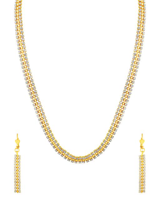 gold brass necklaces and earring - 16873449 - Standard Image - 1