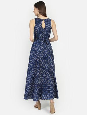 tie back geometric maxi dress - 16874353 - Standard Image - 3