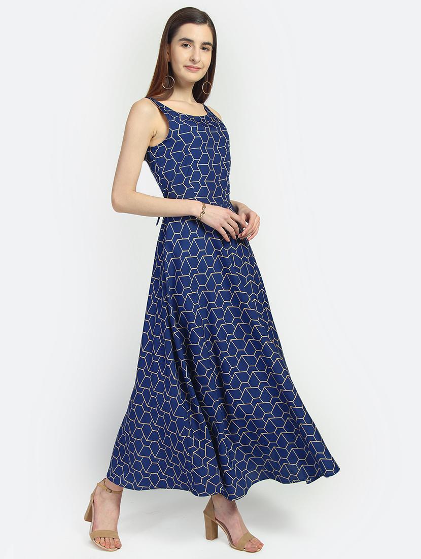 tie back geometric maxi dress - 16874353 - Zoom Image - 2