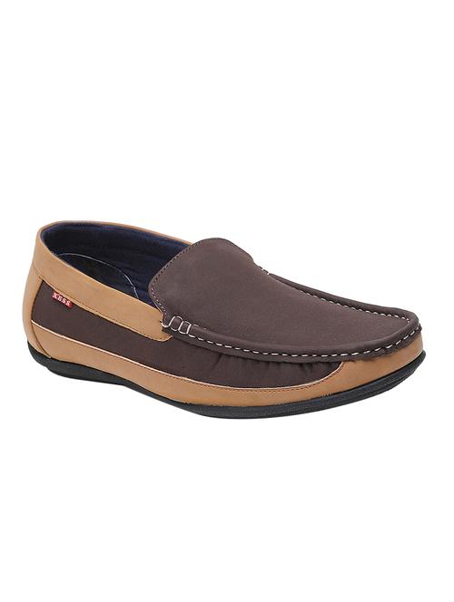 brown leatherette slip on loafers - 16874594 - Very Small Image - 1