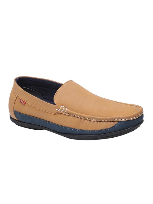tan leatherette slip on loafers - 16874595 - Very Small Image - 1