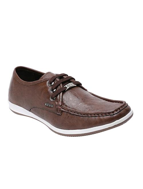 brown leatherette lace up shoes - 16874609 - Very Small Image - 1